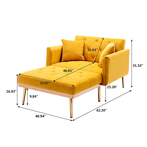 Beige Velvet Chaise Lounge Chair with Pillows R5567