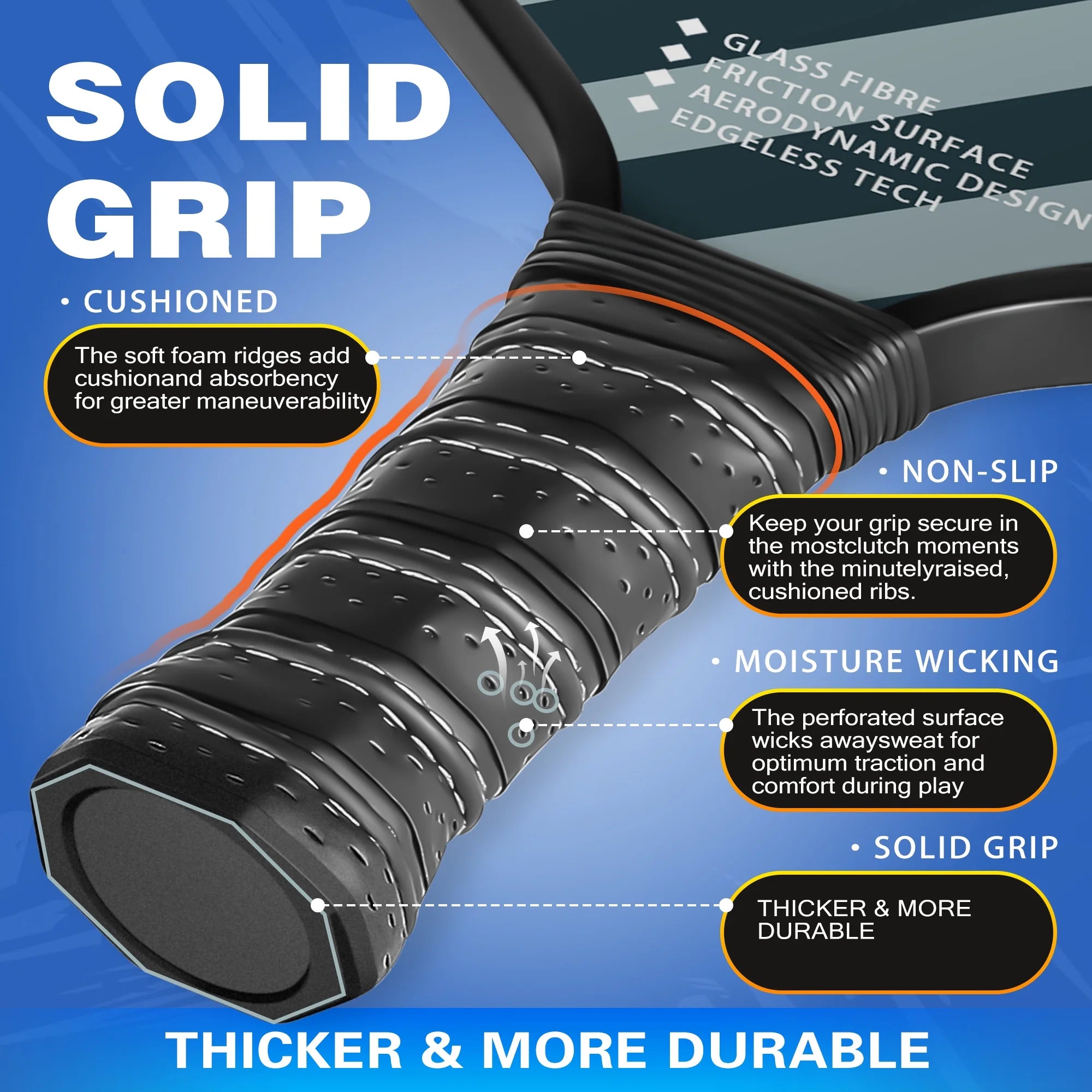 Graphite Fiberglass Pickleball Paddles Set N90235