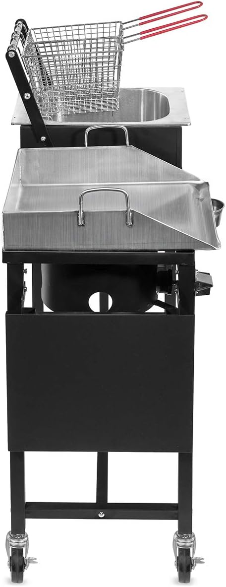 58,000 BTU Outdoor Dual Burner Stove with Wheels F393092