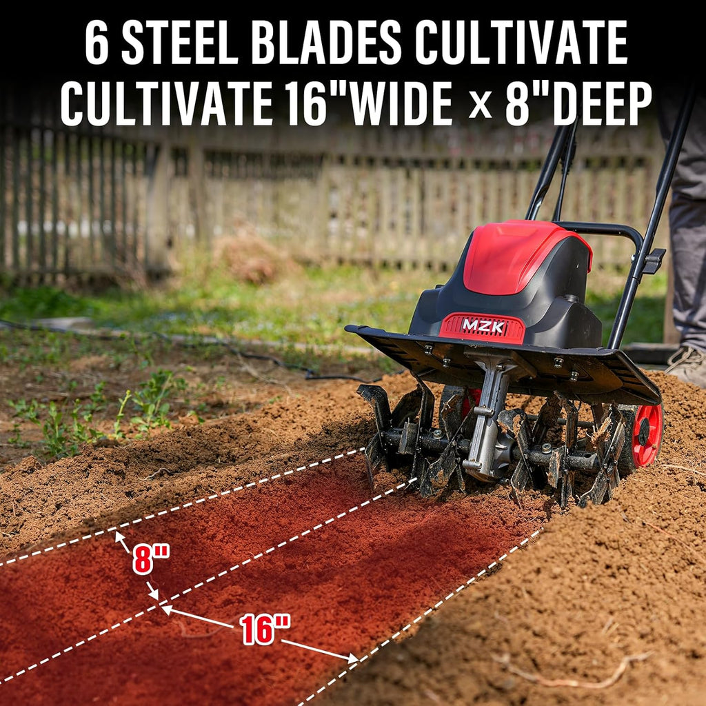 16-Inch 13-Amp Corded Electric Tiller/Cultivator with Adjustable Wheels A2530