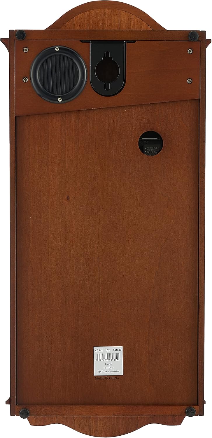 Brown Wooden Chiming Wall Mount Analog Clock N53150