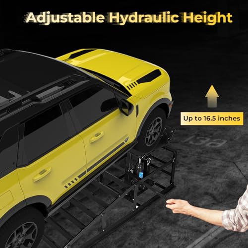 2 Pack Black Heavy Duty Steel Hydraulic Car Ramps 5t W519