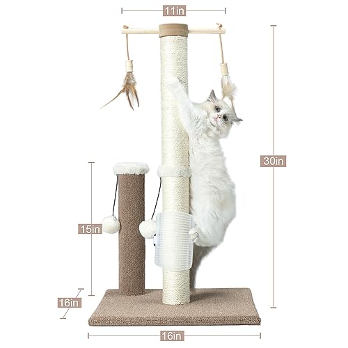 26 inch Sisal Cat Scratching Post with Hanging Ball Toy C101