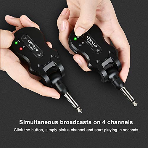 Black 5.8 Wireless Guitar Transmitter Receiver 4 Channels H80463
