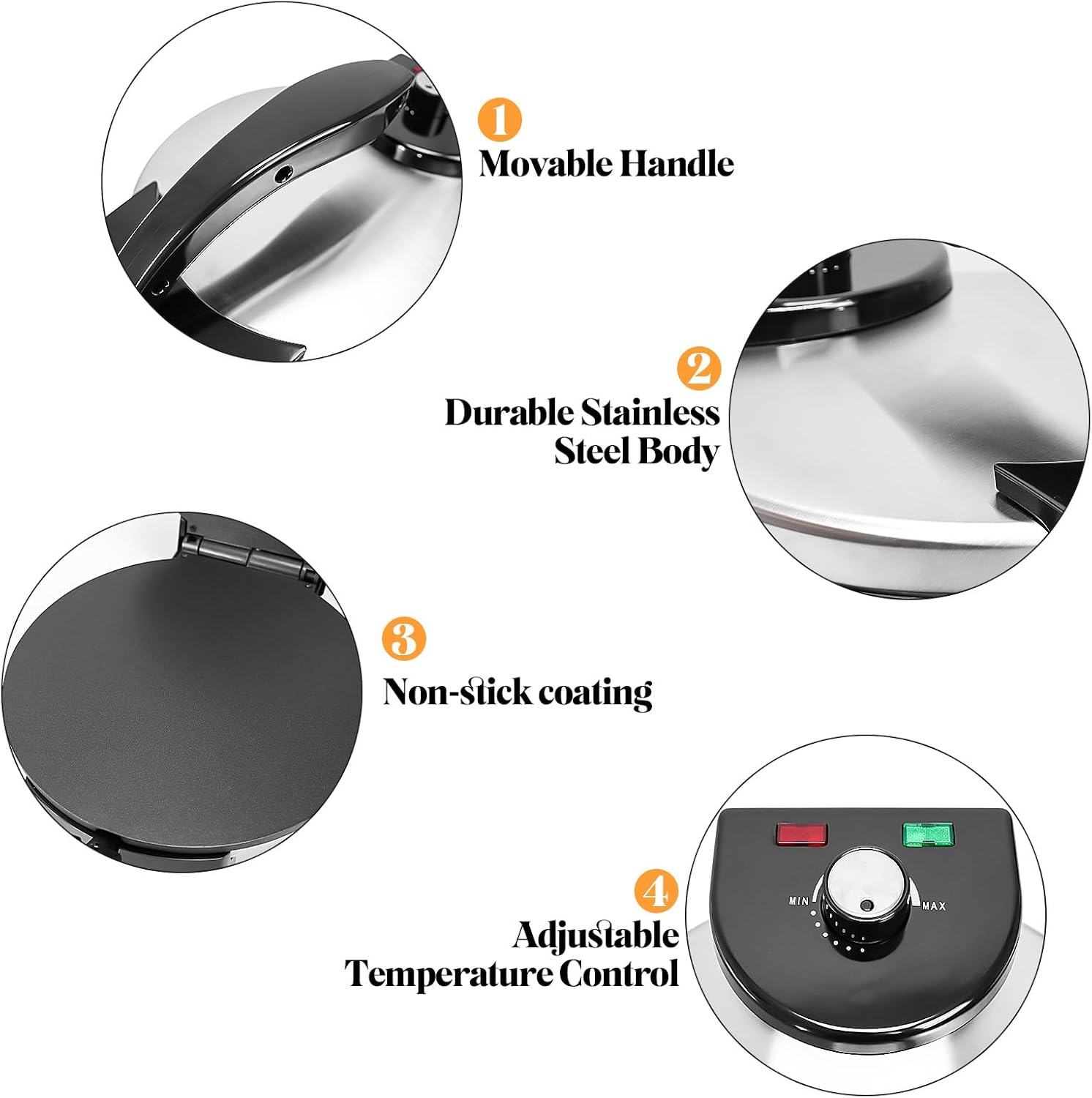 Non-Stick Electric Tortilla Press Roti Maker 10inch P38430