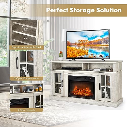 Grey Electric Fireplace TV Stand E298