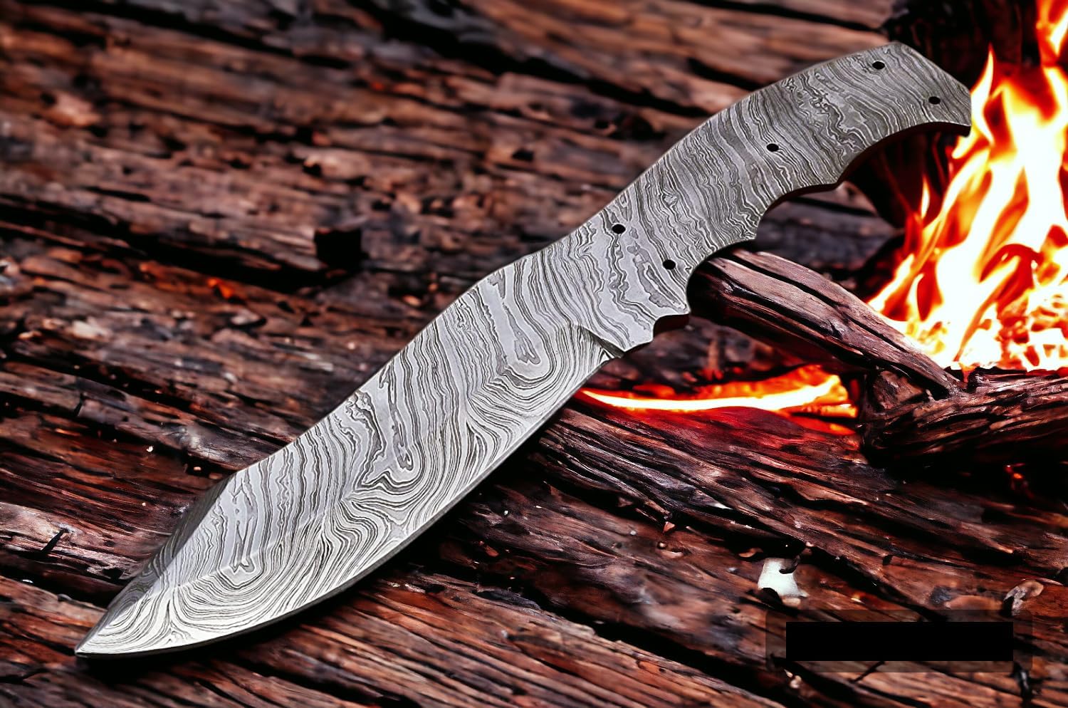 Damascus Steel Full Tang Blank Blade Knife K634701