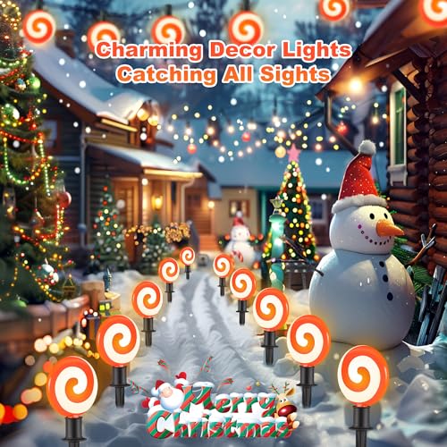 Red 10 LED Peppermint String Lights with Stakes R57339