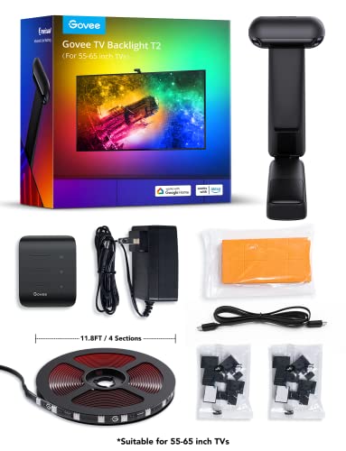 TV LED Backlight with Dual Cameras, RGBIC Wi-Fi LED Strip Lights Y320992