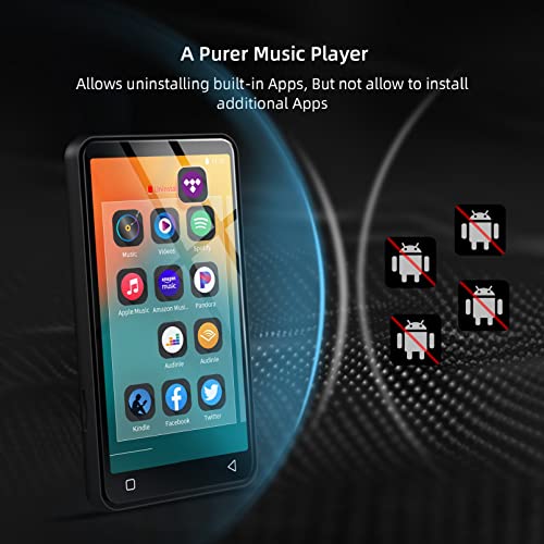 Black 4" Touch Screen MP3 Player with Bluetooth and WiFi V432