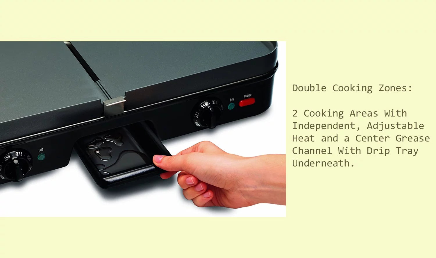 3-In-1 Nonstick Electric Griddle Grill with Reversible Plates Y875