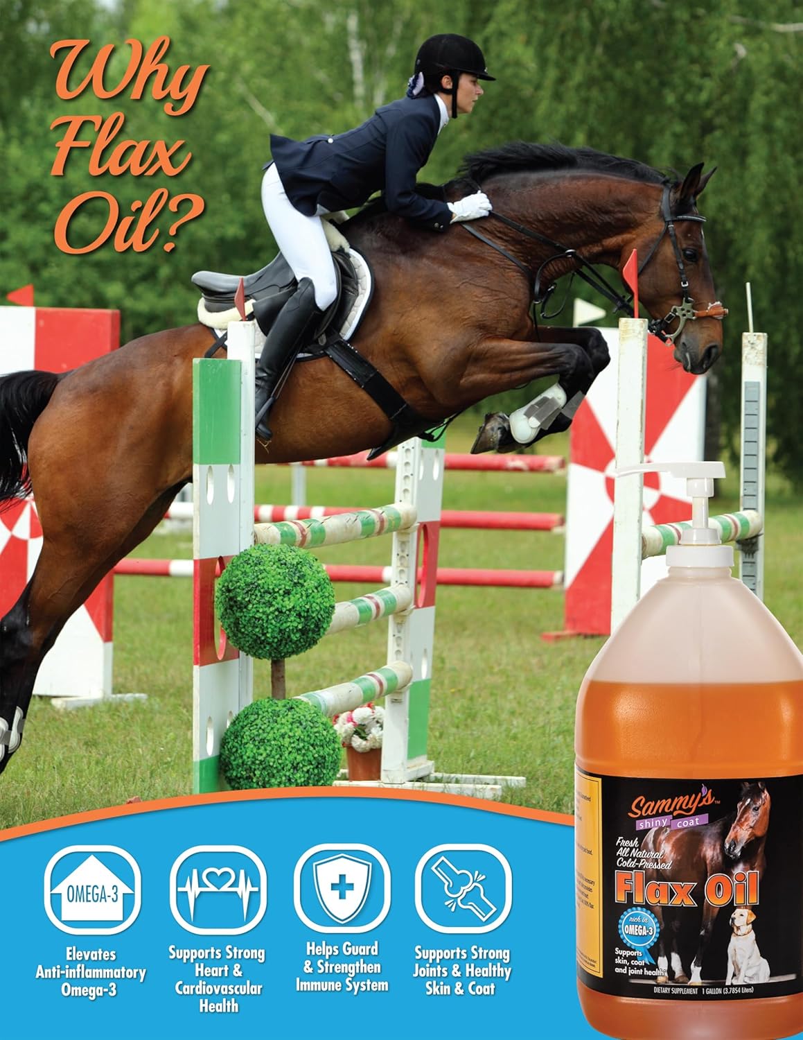Pure Flaxseed Oil for Horses, 1 Gallon V508841