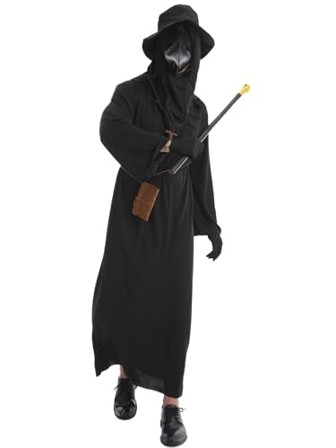 Plague Doctor Costume Set 8 in 1 Halloween Costumes Plague Doctor Mask Outfit U5879