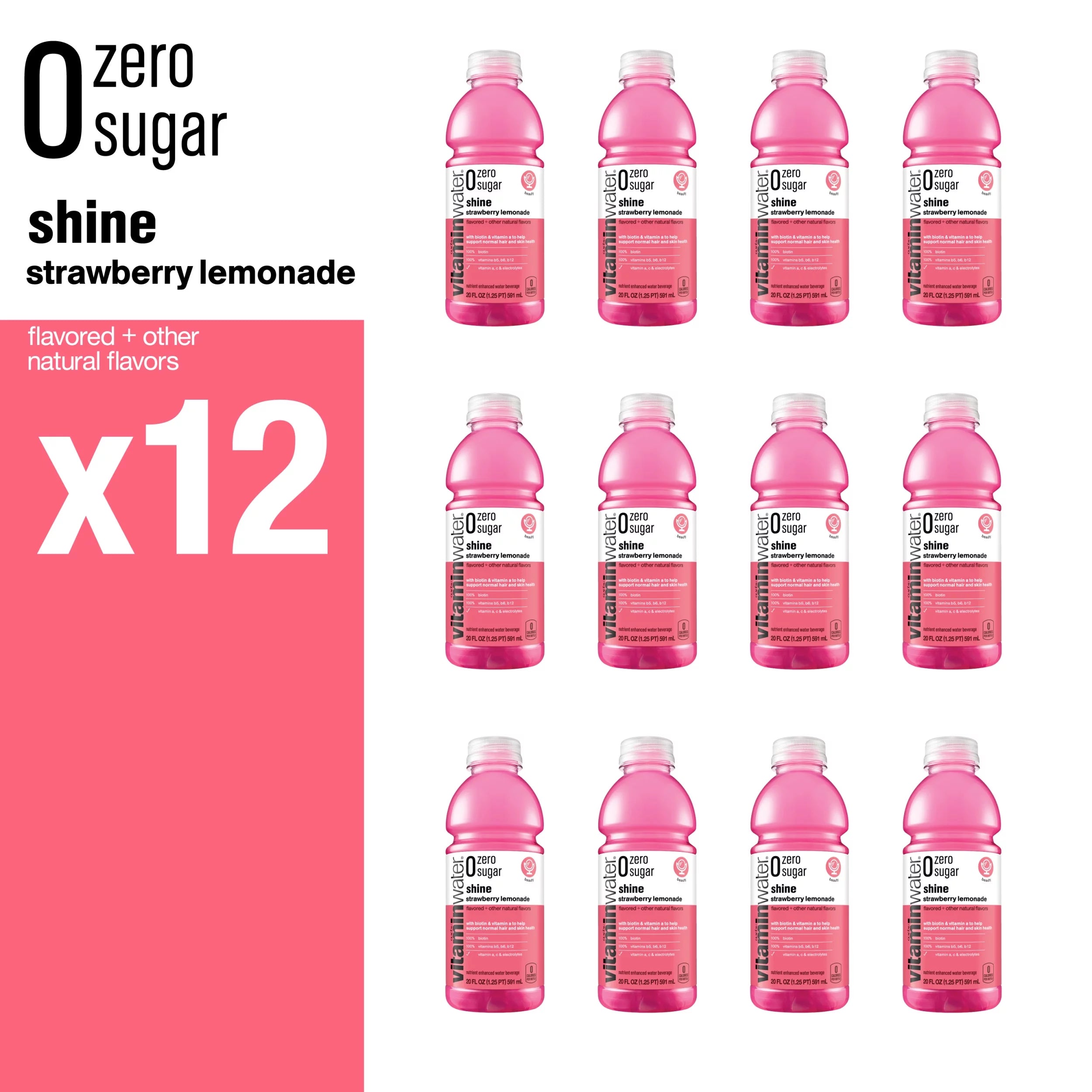 Strawberry Lemonade Electrolyte Enhanced Water, 20 fl oz, 12 Pack J6849