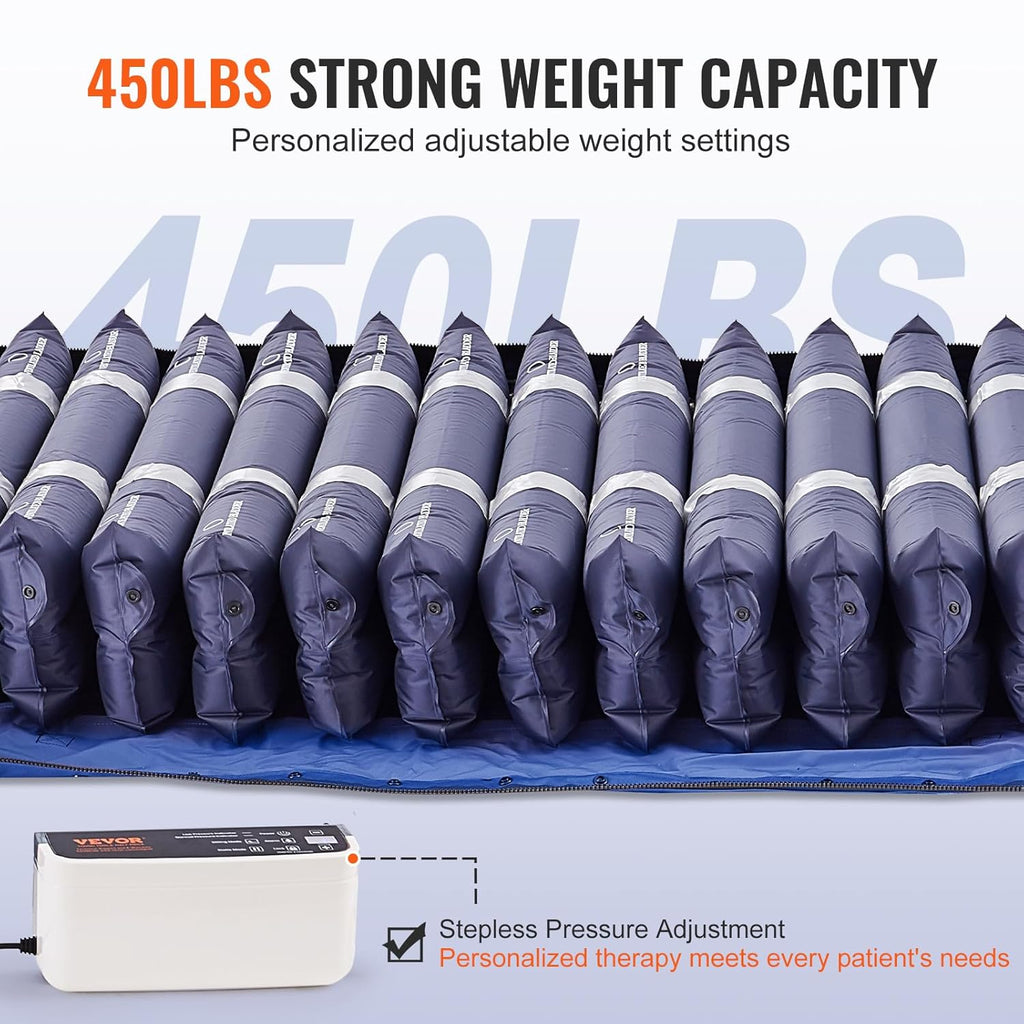 Alternating Air Pressure Mattress, Dual-Layer Pad for Hospital Beds, 450LBS Loading with Electric Quiet Pump X168690