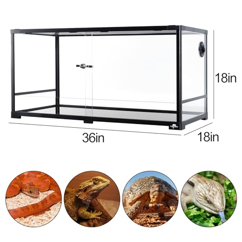 34 Gallon Glass Reptile Tank 24" x 18" x 18" with Sliding Door Z30231