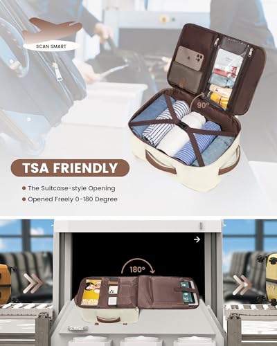 40L Travel Backpack with 3 Packing Cubes, Waterproof 17.3 inch Laptop Backpack, Black-Brown O54557