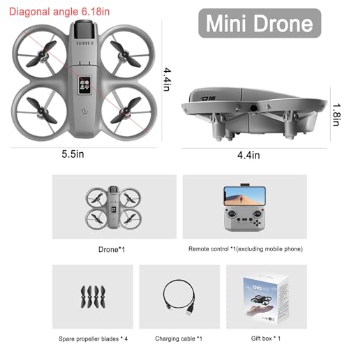 Black Mini HD FPV Drone with Camera 1080P, 2 Batteries Z279947