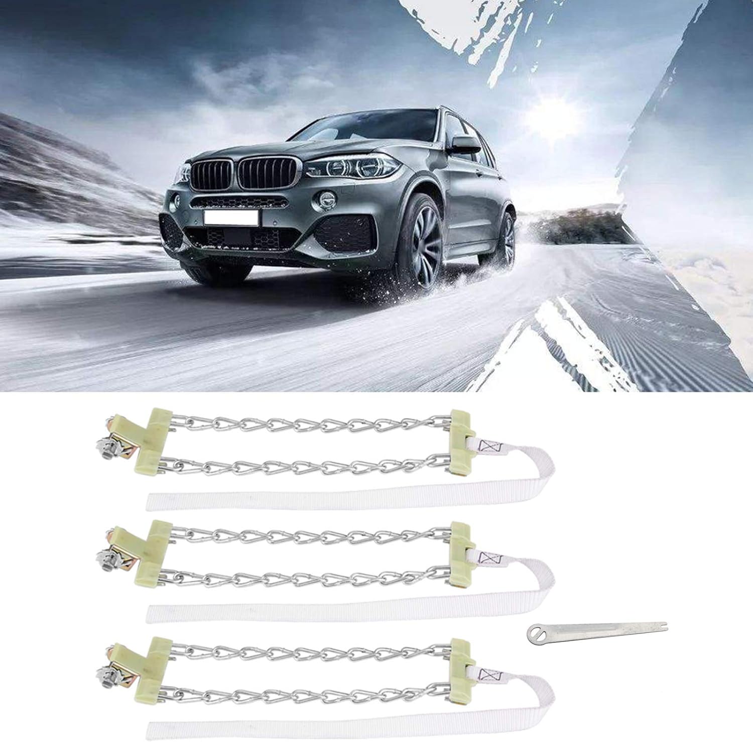 3pcs Anti Skid Tire Chain for Car Truck SUV Y3389