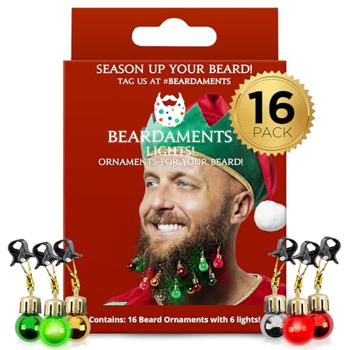 16pc Light-Up Beard Ornaments R208
