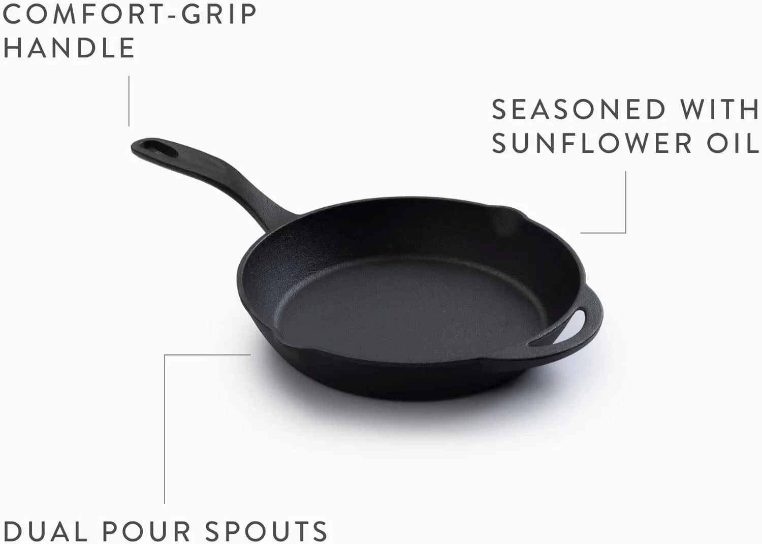Black Enameled Cast Iron Skillet W948