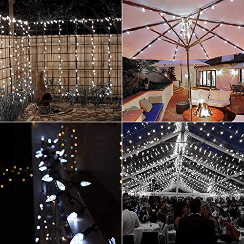 Cool White 16FT 25 LED Faceted Christmas Lights B956