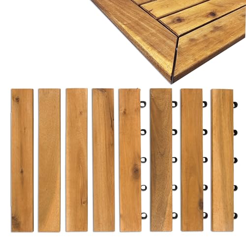 12 x 12 Acacia Hardwood Outdoor Flooring Edge Straight 8 pack B716802