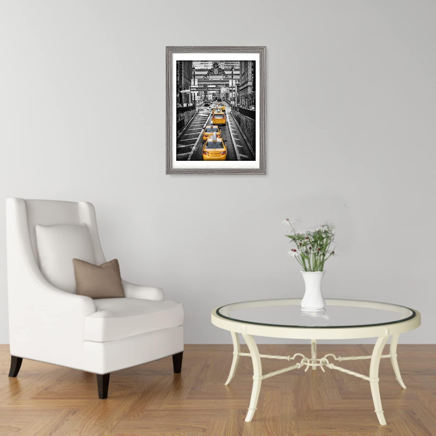 12x16 Solid Wood Picture Frame, Gray Y672