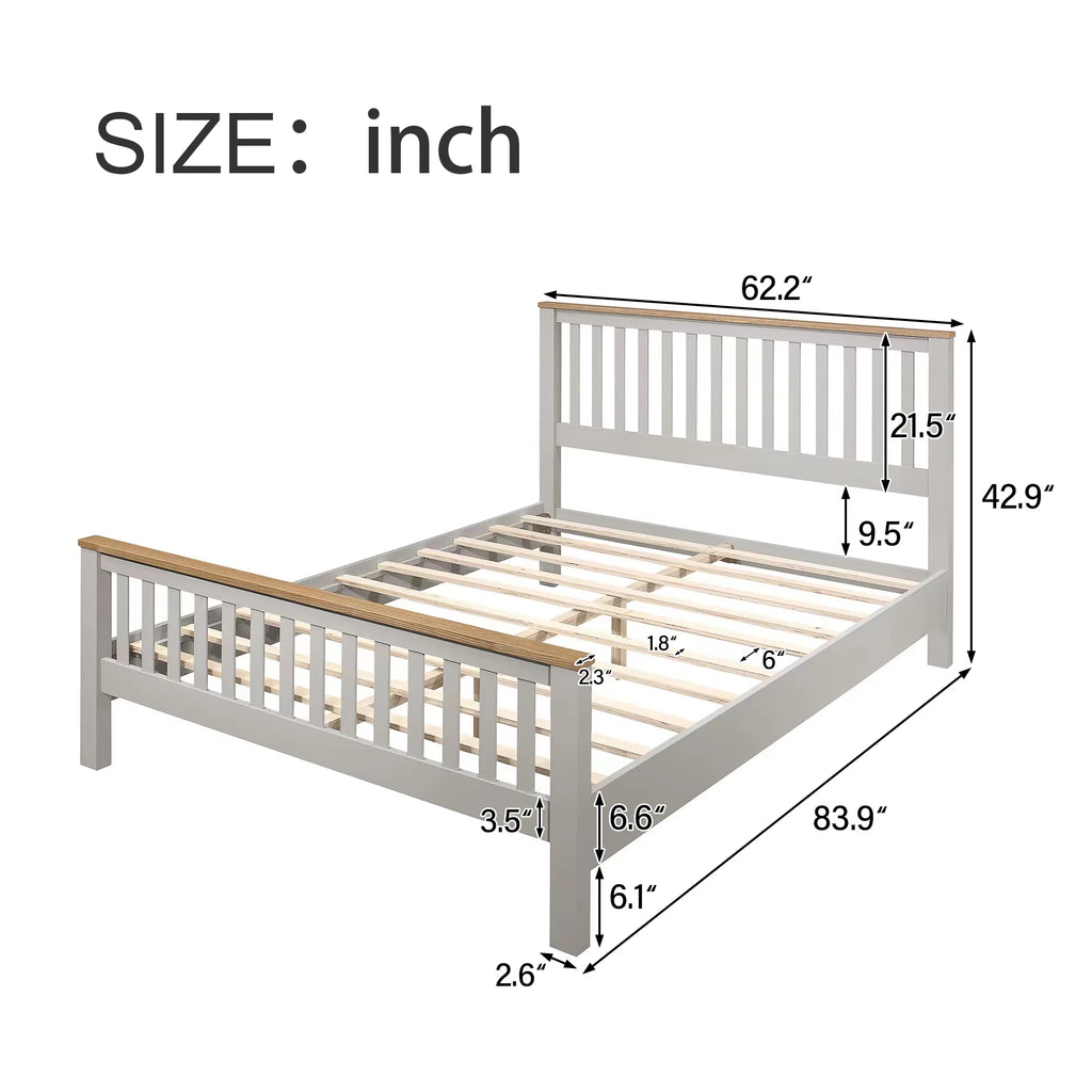 Gray Queen Bed Frame with Headboard Z337728