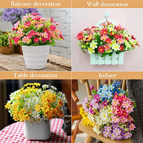 6 Bundles UV Resistant Purple Daisy Artificial Flowers T15925