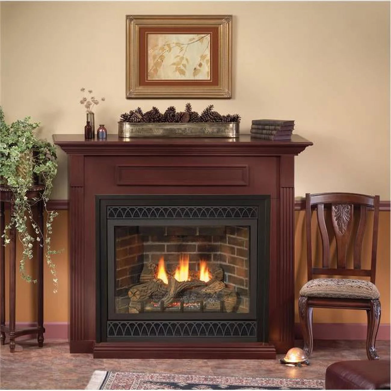 Unfinished Hardwood Cabinet Mantel with Base S89319