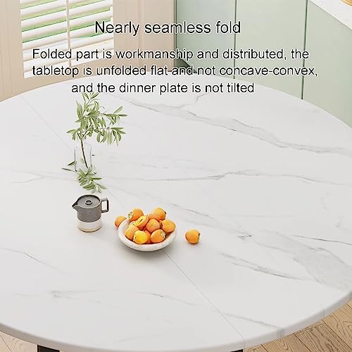 Folding Dining Table with 6 Wheels, Drawer and 2-Layer Storage Shelf, 130cm X923