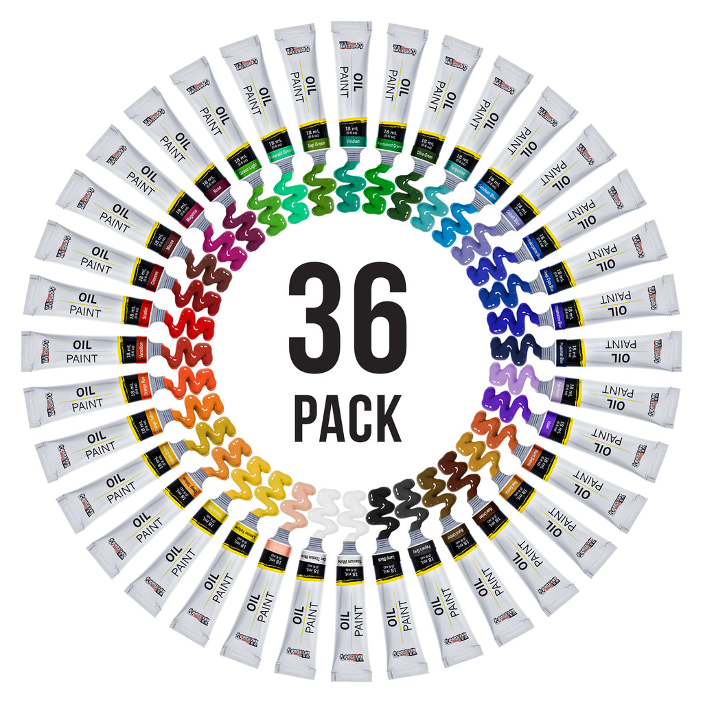 36 Color Set of Art Oil Paint in Large 18ml Tubes K589129