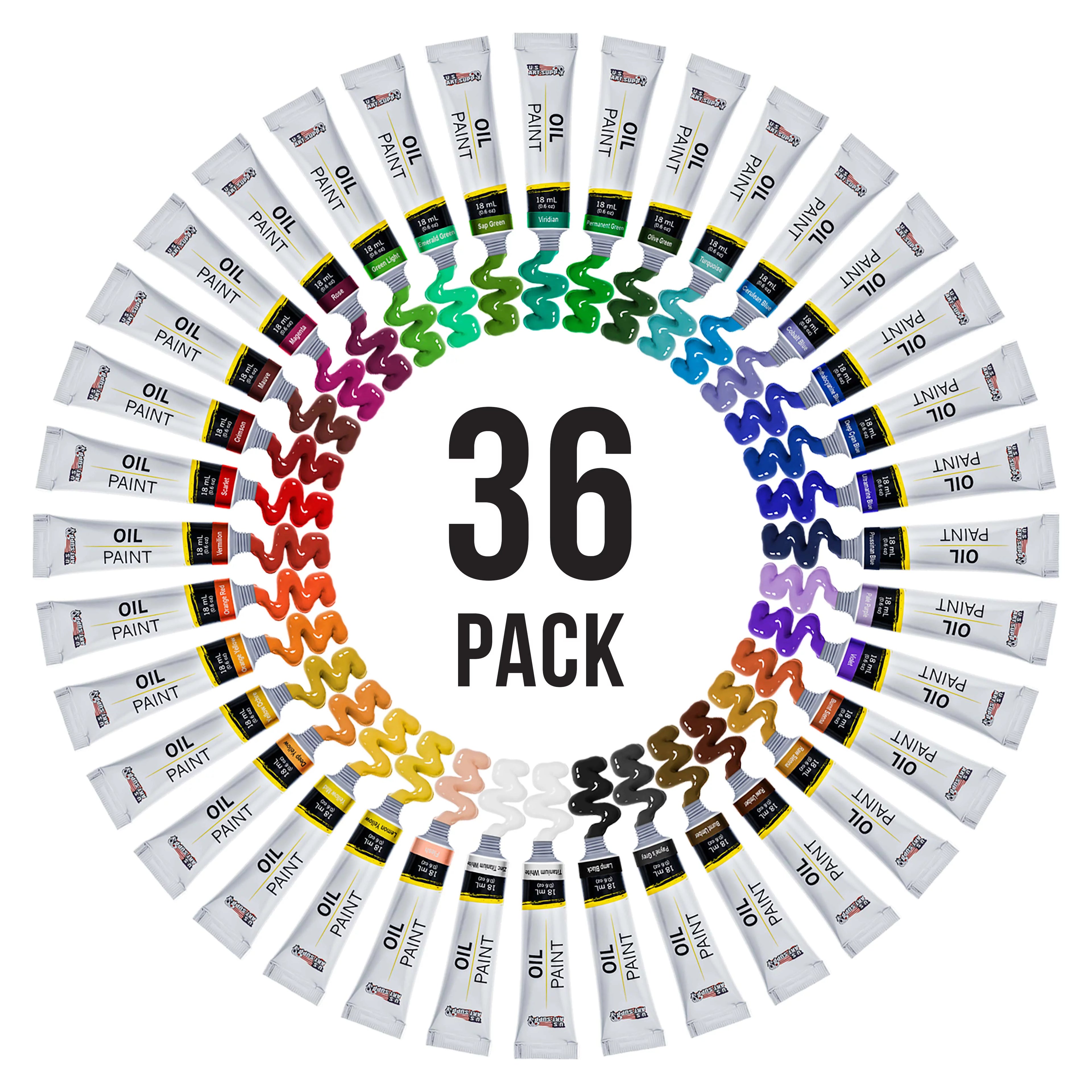36 Color Set of Art Oil Paint in Large 18ml Tubes K589129