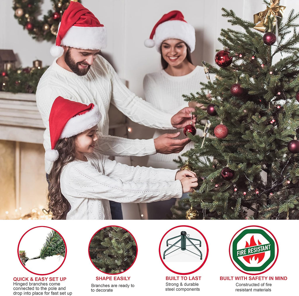 7.5 Foot Pre-Lit Green Artificial Christmas Tree with 600 Clear Lights Z48034
