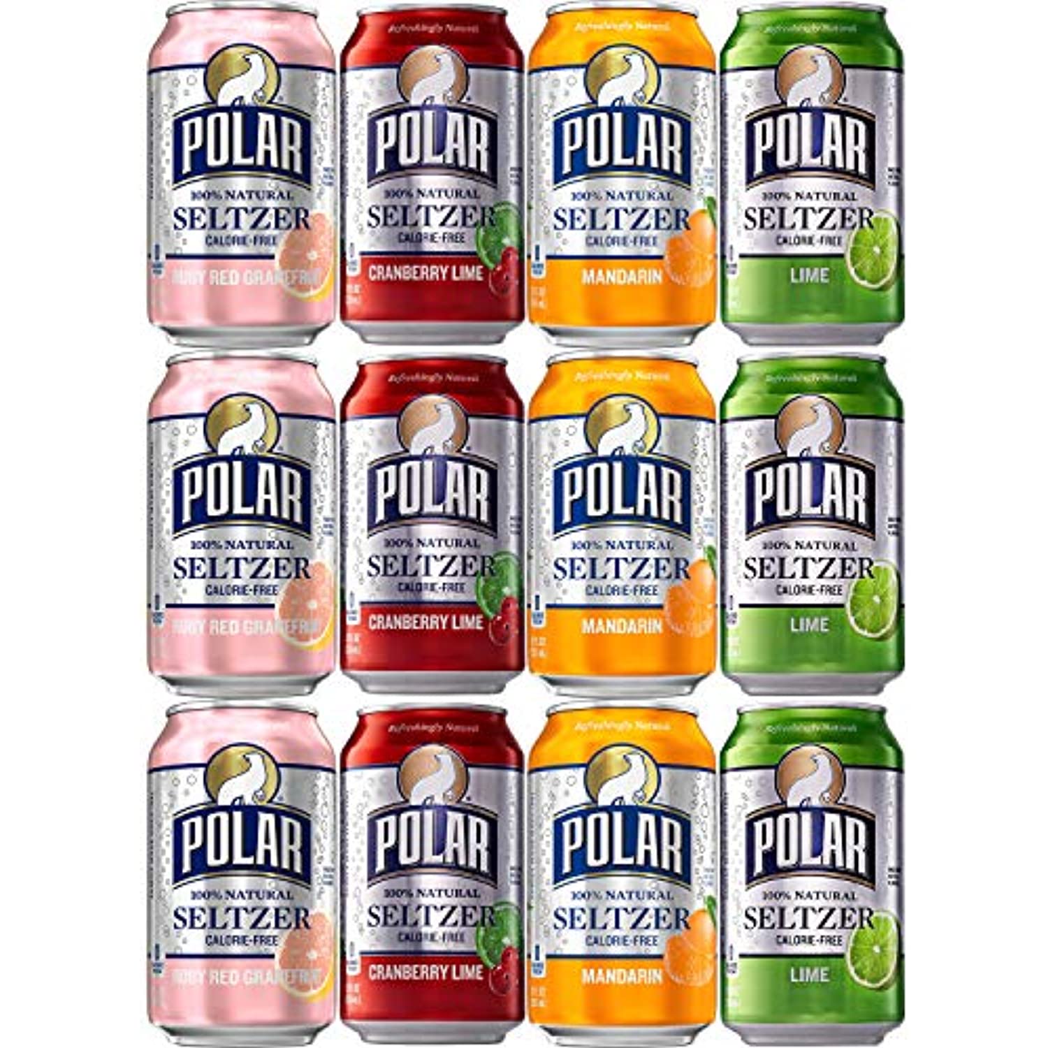 12 Oz Can Variety Pack of Seltzer (3 X 4 Flavors, 12 Cans) J770
