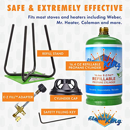 1LB Empty Propane Cylinder Tank with Refill Kit N73800