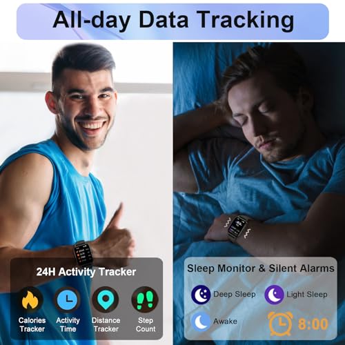 Black 1.85" Smart Watch with Heart Rate Monitor I88106