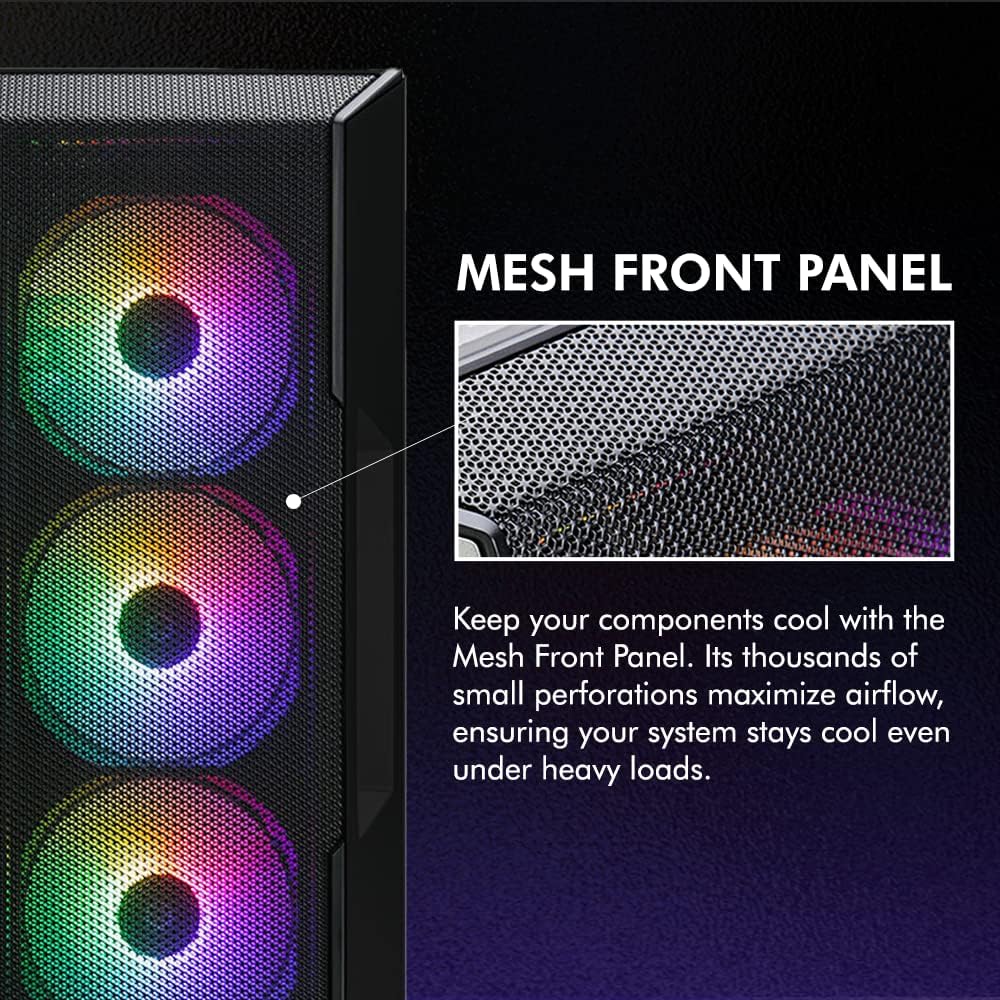 ATX Mid Tower PC Case with Black CPU Cooler D42306