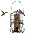 Green Metal Hanging Bird Feeder with 4 Feeding Ports O4053
