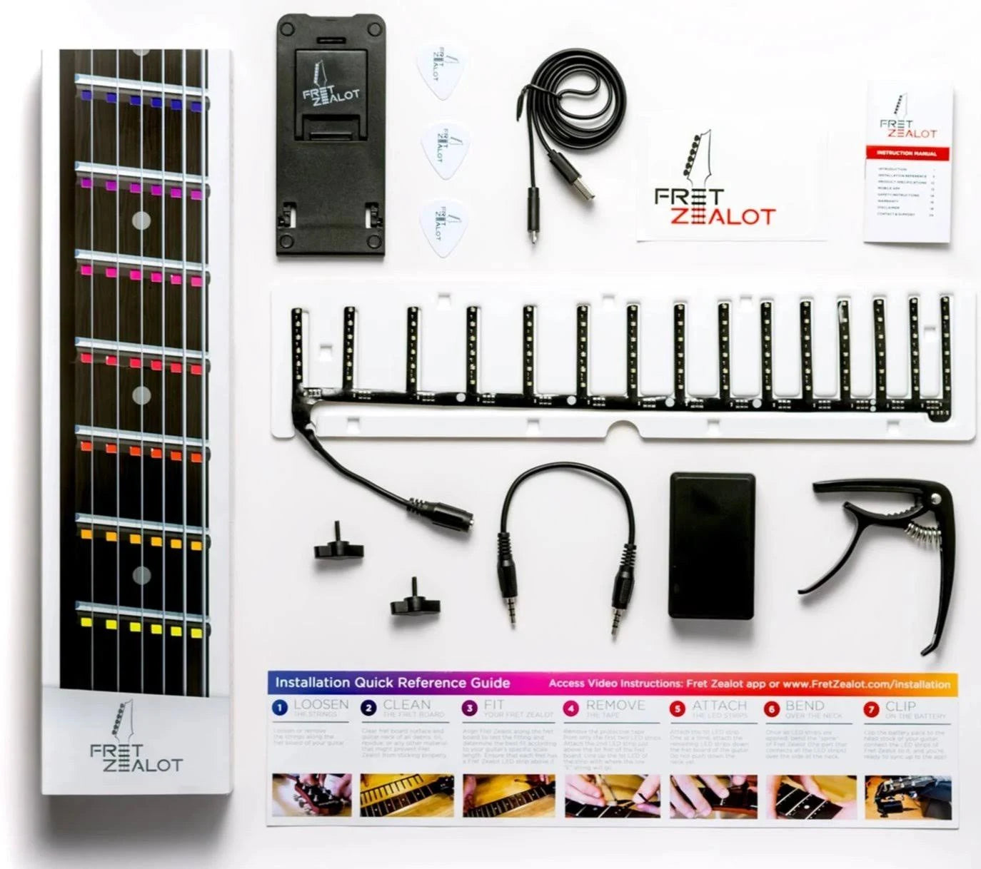 LED Guitar Instruction 25.5x22 Scale Length X366011