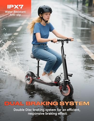 1500W Peak Motor 45 Miles Range 30MPH Top Speed 10" Off Road Tires Dual Suspension Folding Electric Scooter H790391