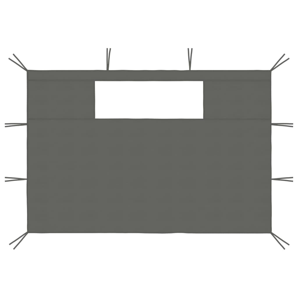 2 pcs Anthracite Gazebo Sidewalls with Windows D224168