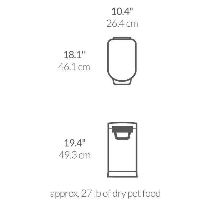 Medium Stainless Steel Pet Food Storage Can G4886
