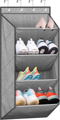 Grey Over The Door Shoe Organizer with Large Deep Pockets H4685