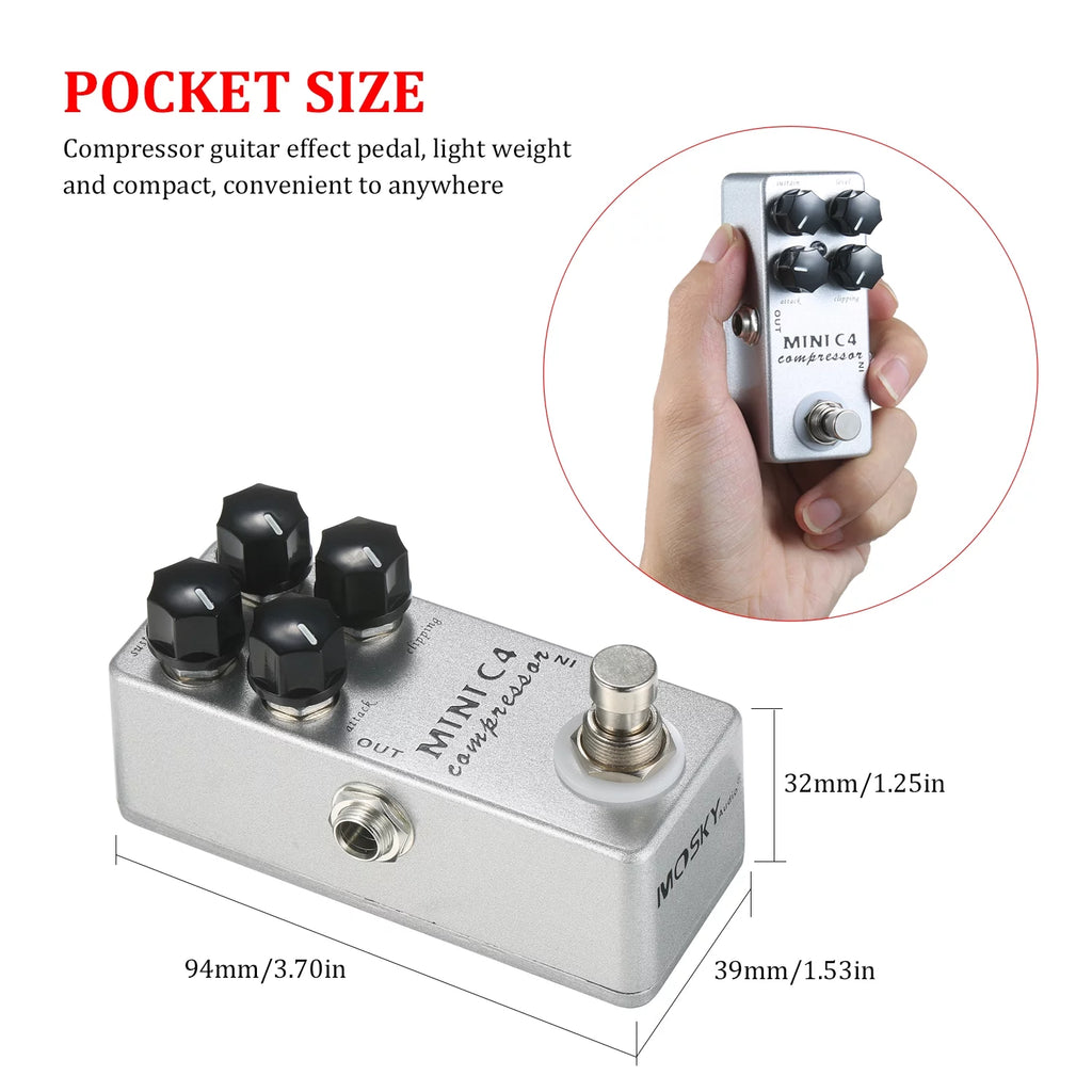 C4 Compressor Guitar Effect Pedal True Bypass J80038