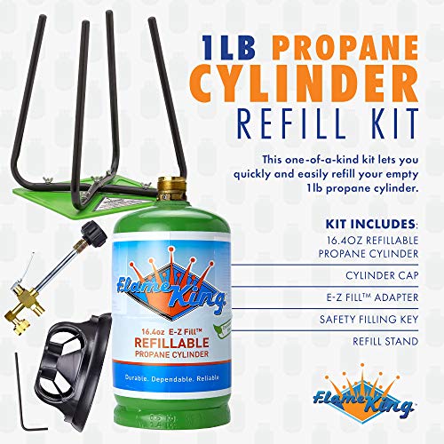1LB Empty Propane Cylinder Tank with Refill Kit N73800