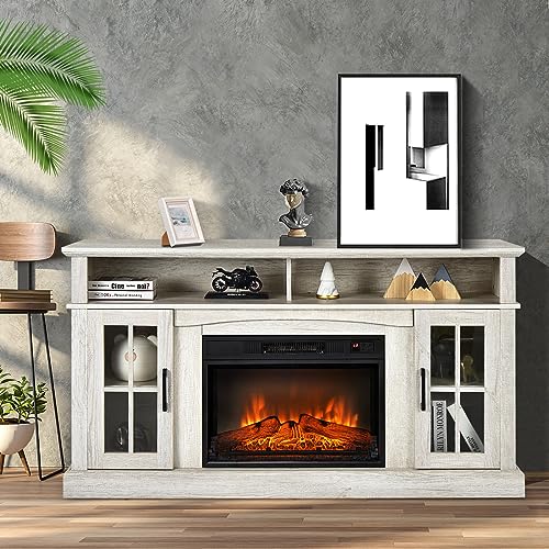 Grey Electric Fireplace TV Stand E298