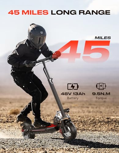 1500W Peak Motor 45 Miles Range 30MPH Top Speed 10" Off Road Tires Dual Suspension Folding Electric Scooter H790391