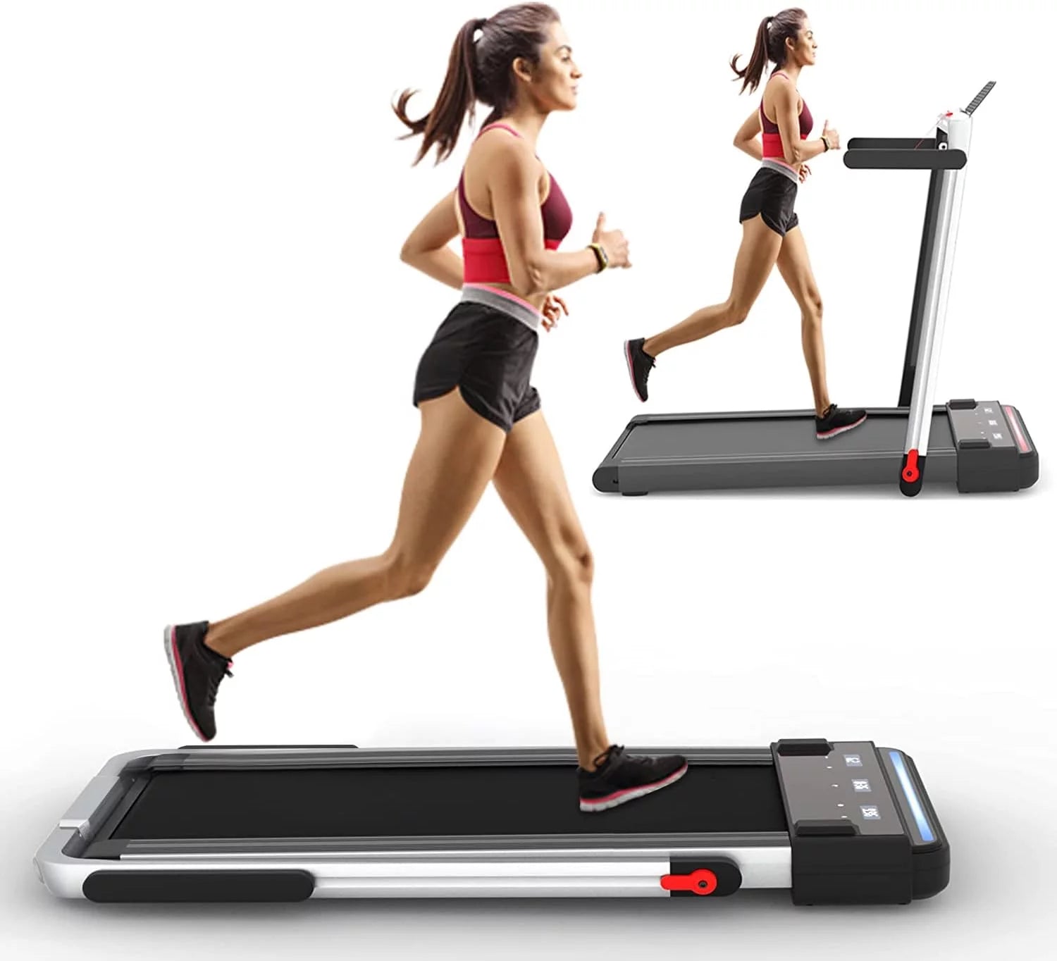 2 in 1 Folding Portable Under Desk Treadmill with Remote Control Y7017